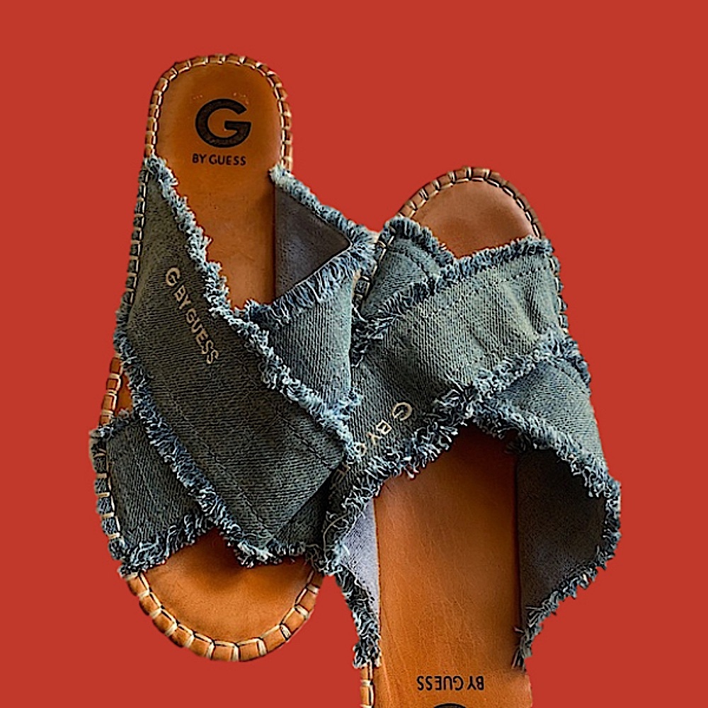 Guess Sandals Women’s Summer flip flops Jean Distressed Shoes G by Guess